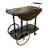 Mid 20th Century Italian Marquetry Beverage Cart Black + Gold