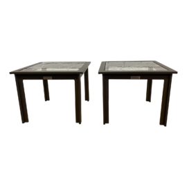 Richard Frinier Outdoors Brown Jordan Side Tables - a Pair