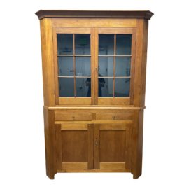 19th Century Two Piece Corner Display Cabinet. Original Price: $9,500