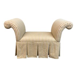 Custom Roll Arm Upholstered Bench