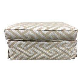 Lee Industries Custom Embossed Silk Ottoman. Original Price: $1,450