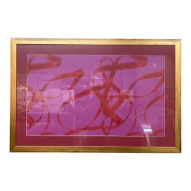 Custom Framed Contemporary Ribbon Print. Original Price: $1,100