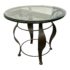 Contemporary Round Glass + Metal Side Table