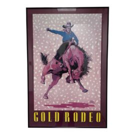 Custom Framed 1985 Rodeo Art Poster