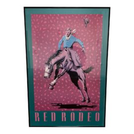 Custom Framed 1985 Rodeo Art Poster