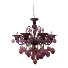 Cyan Design Bella Vetro Purple Blown Glass Chandelier. Original Price: $2,400