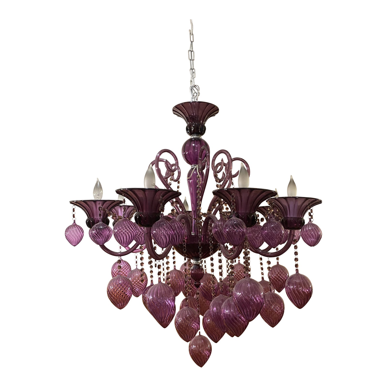 Cyan Design Bella Vetro Purple Blown Glass Chandelier