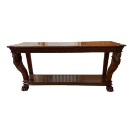 Early 20th Century Custom Carved Ram's Head Console
