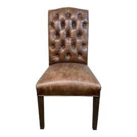 Restoration Hardware Bennett Chesterfield Leather Side Chair. Original Price: $1,035451-046