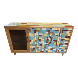 Custom Design Multi-Finish Wood Sideboard + Mesh Door