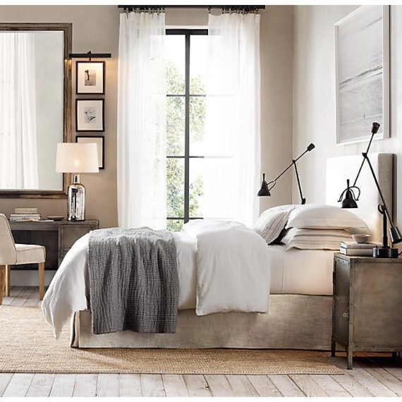 eastern-king-size-restoration-hardware-belgian-parsons-slipcovered-headboard-with-bed-skirt-1175