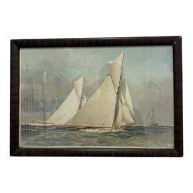 1995 "Close Reach for the Stake Boat" Framed Art Print