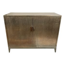 Brownstone Treviso German Silver Ribbed Cabinet. Original Price: $3,645