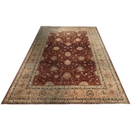 Mid 20th Century Large Burgundy Oushak Area Rug - 12′ × 17′8″
