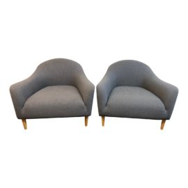 Crate & Barrel Pennie Gray Chairs - a Pair. Original Price: $1,800