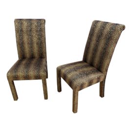 Ello Cheetah Ombre Upholstered Side Chair - a Pair