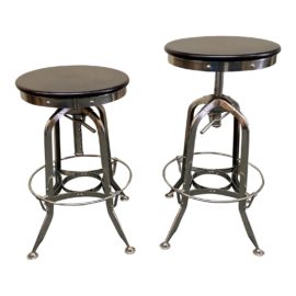 Restoration Hardware Vintage Toledo Adjustable Barstools - a Pair. Original Price: $680