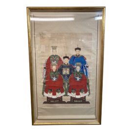 Framed Asian Ancestor Painting
