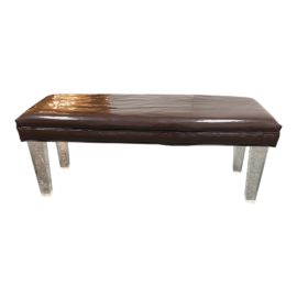 Contemporary - Faux Leather + Lucite Legs Bench