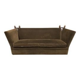 Knole Custom Brown Mohair Sofa