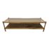 Gilt Finished + Smoked Glass + Cane Coffee Table