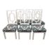 Custom Design High Gloss + Ikat Dining Chairs, Set of Six