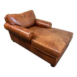 Custom Distressed Leather Chaise