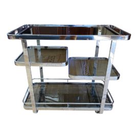 Mid 20th Century 1970's Milo Baughman Bar Cart