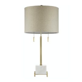 Hampton Hill Colliers Brass + Marble Lamp