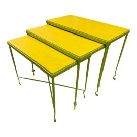 Custom Design Wood + Metal Nesting Tables - Set of 3