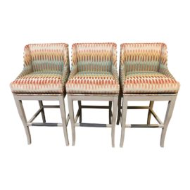 Ballard Designs Marcello Swivel Barstools, Set of Three. Original Price: $1,887