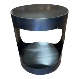 Industrial Round Cylindrical Metal Side Table