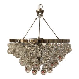 Robert Abbey Four Light Chrome Bling Chandelier. Original Price: $1,260