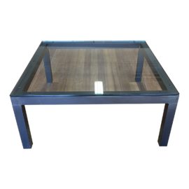 Crate & Barrel Parsons Square Iron + Glass Coffee Table. Original Price: $400