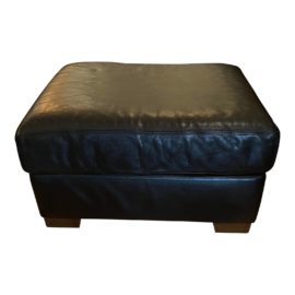 Design Within Reach American Leather Black Ottoman