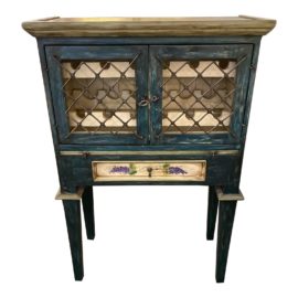 Mid 20th Century Custom Design Hand Painted Wine Cabinet