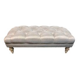 Henredon Dupioni Silk Tufted Bench