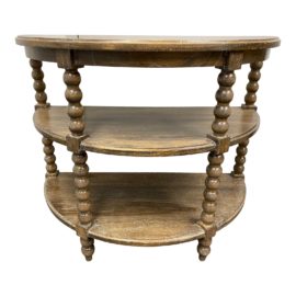 Ironies Turned Leg Demilune Console. Original Price: $1,780