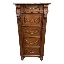 Late 20th Century European Antique Styled Four Drawer File Cabinet
