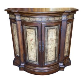 Traditional Faux Finish Console Demi Lune Cabinet