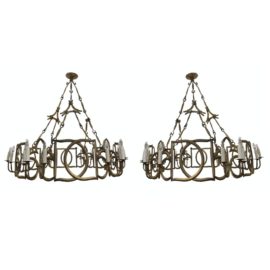Dessin Fournir Duveaux 18 Light Chandeliers  - a Pair