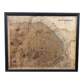 Restoration Hardware C.1887 Framed Map of San Francisco