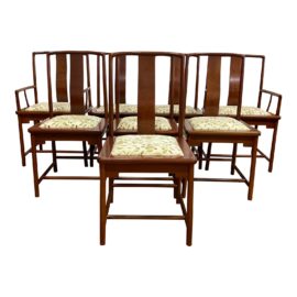 Rosewood Upholstered Dining Chairs - Set of Eight