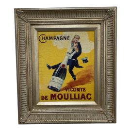 French Poster Canvas Print Framed - Champagne