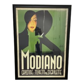 Mondiano French Poster Canvas Print Framed