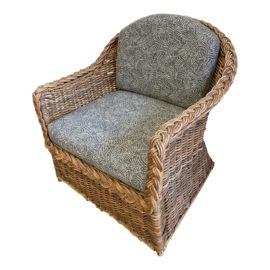 Coastal Wicker Chair + Cushions
