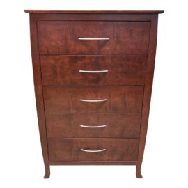 Crate & Barrel Contemporary Dark Cherry Finish Five Drawer Dresser