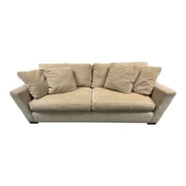Crate & Barrel Cream Micro Fiber Chenille Sofa