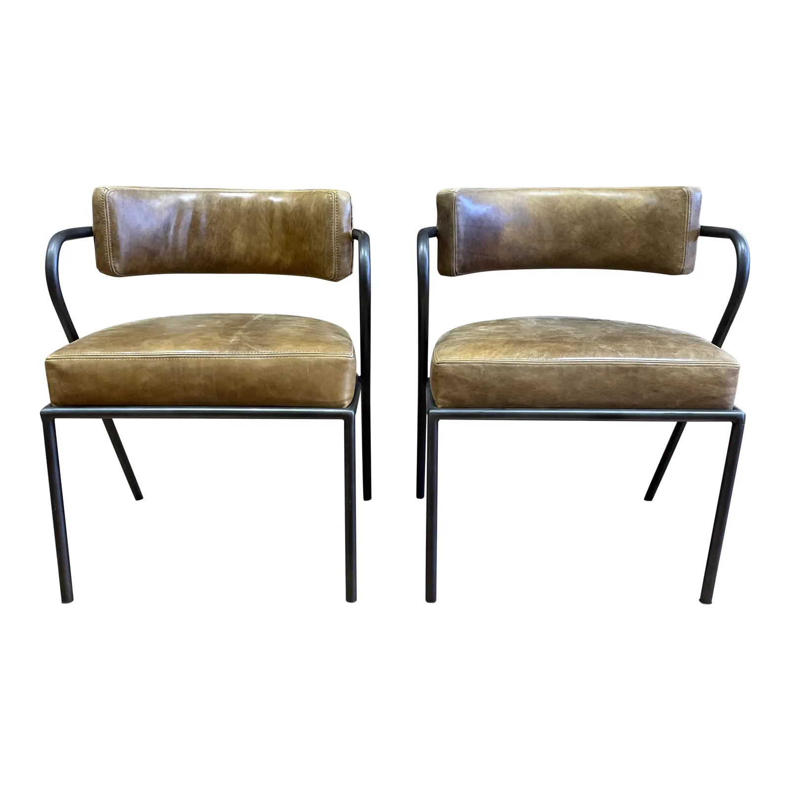 NEW Restoration Hardware Lyon Leather Chair - a Pair. Original Price: $1,490