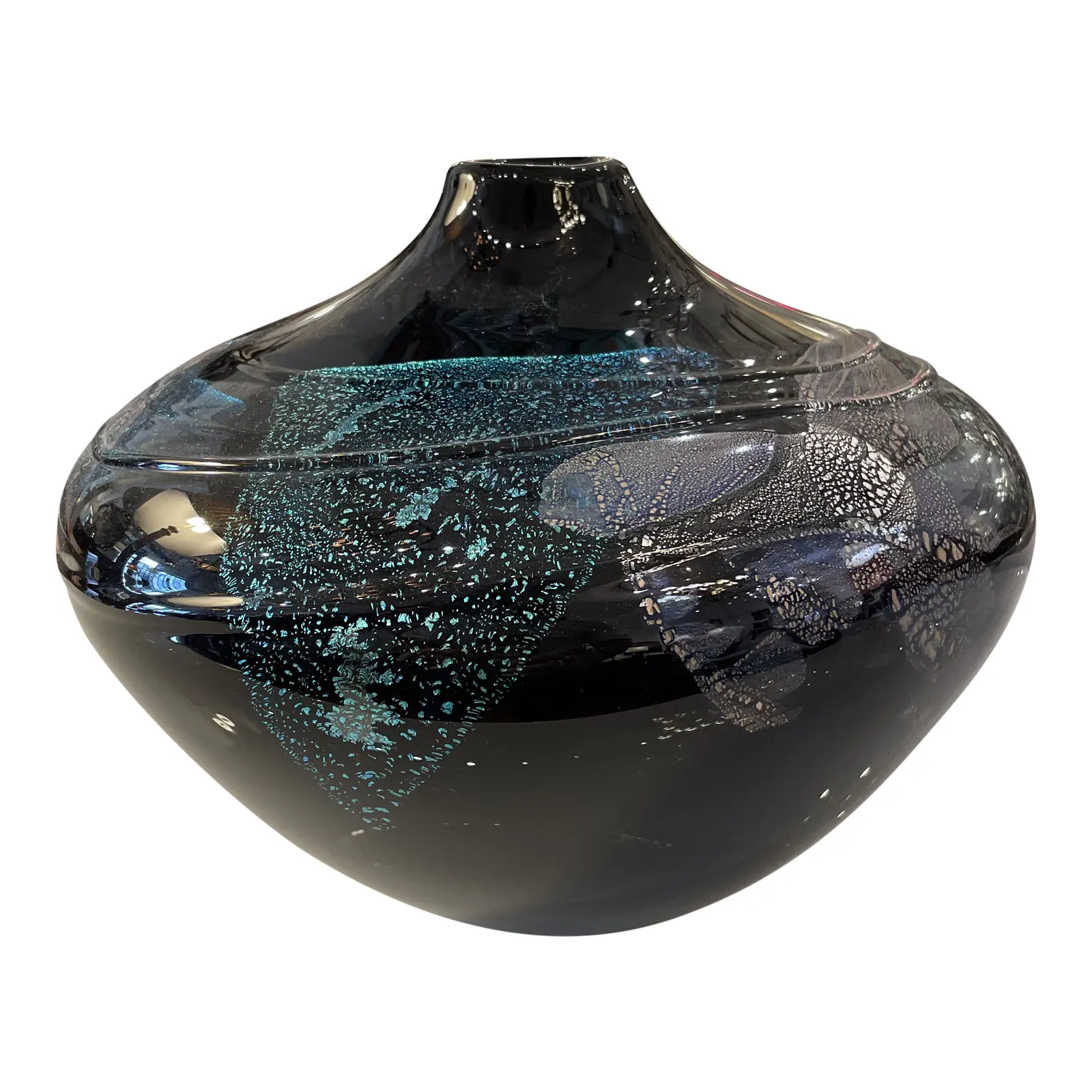 Late 20th Century Hand Blown Decorative Glass Vessel